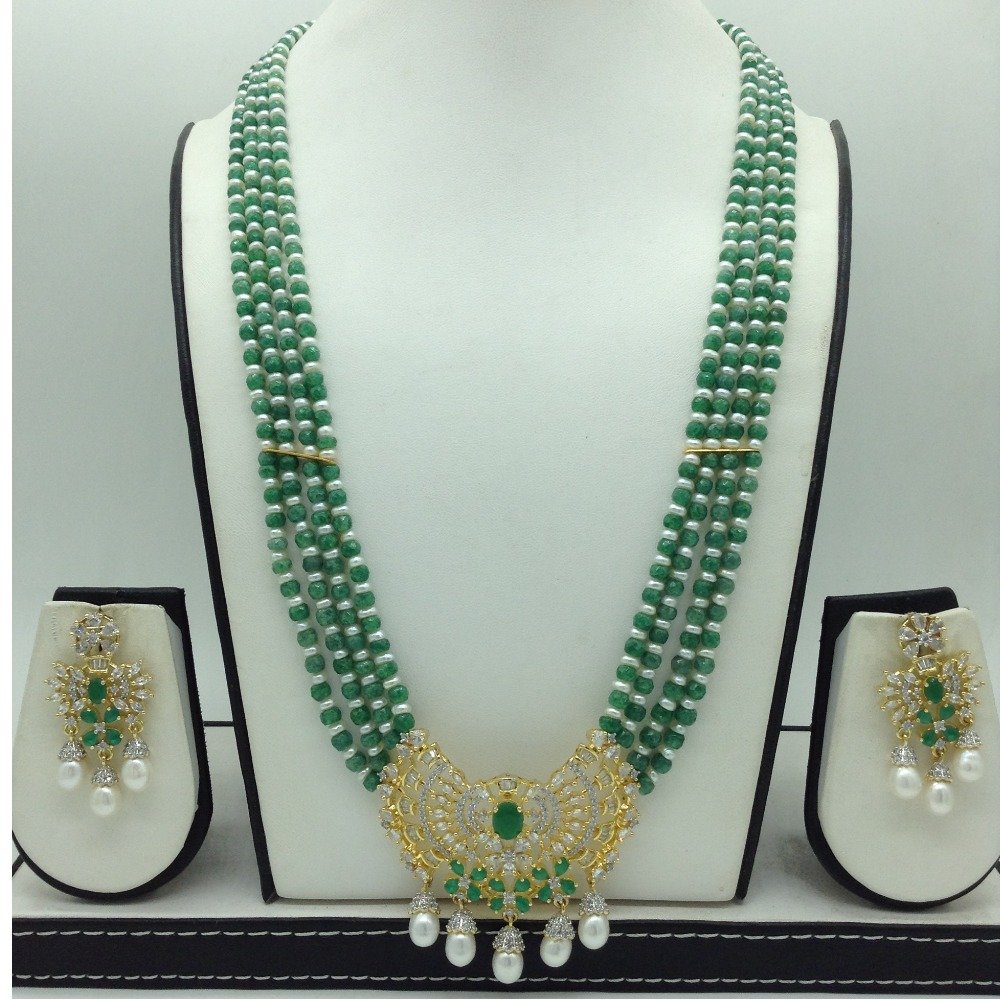 White,Green CZ Pendent Set With 4 L...