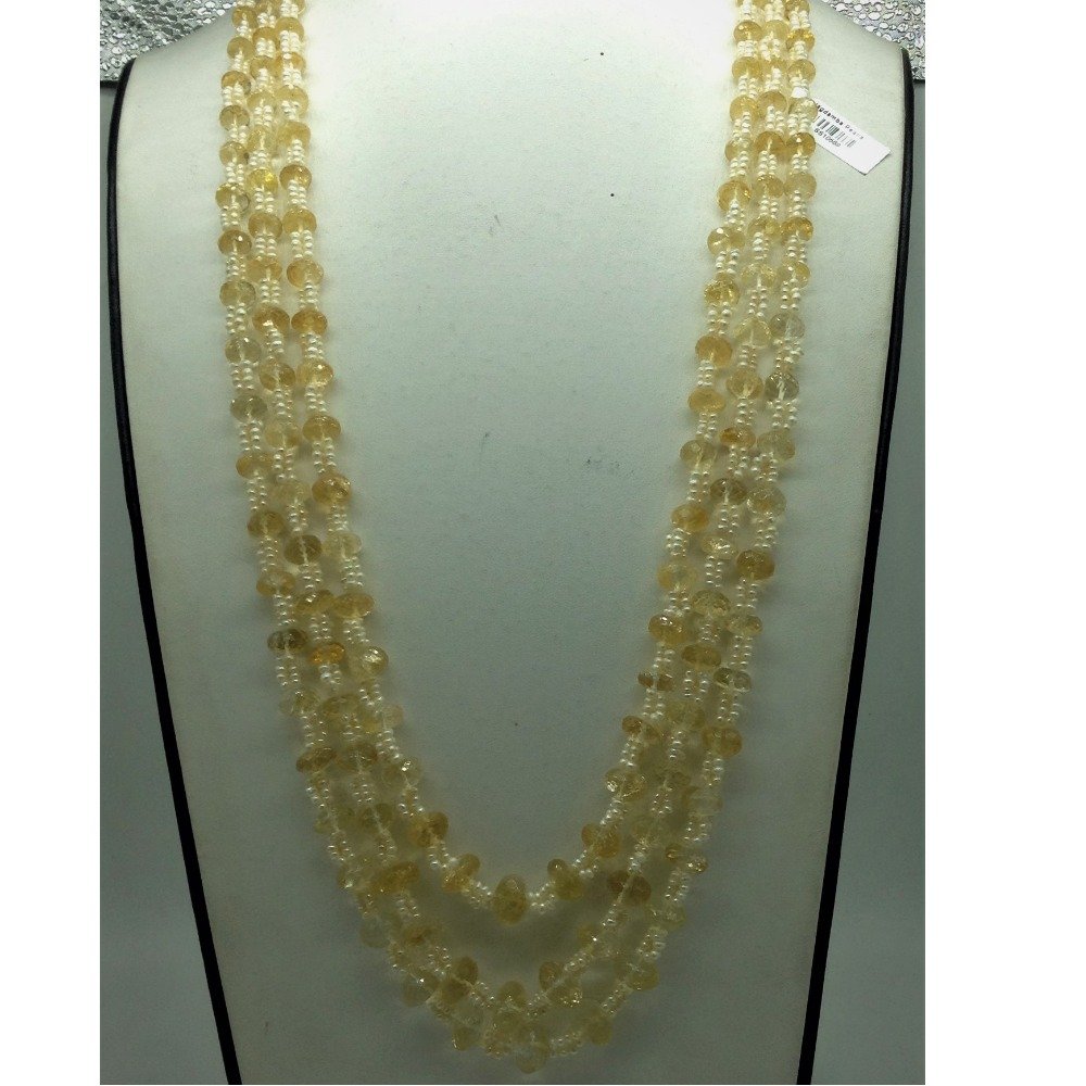 White Seed Pearls with Yellow Citri...