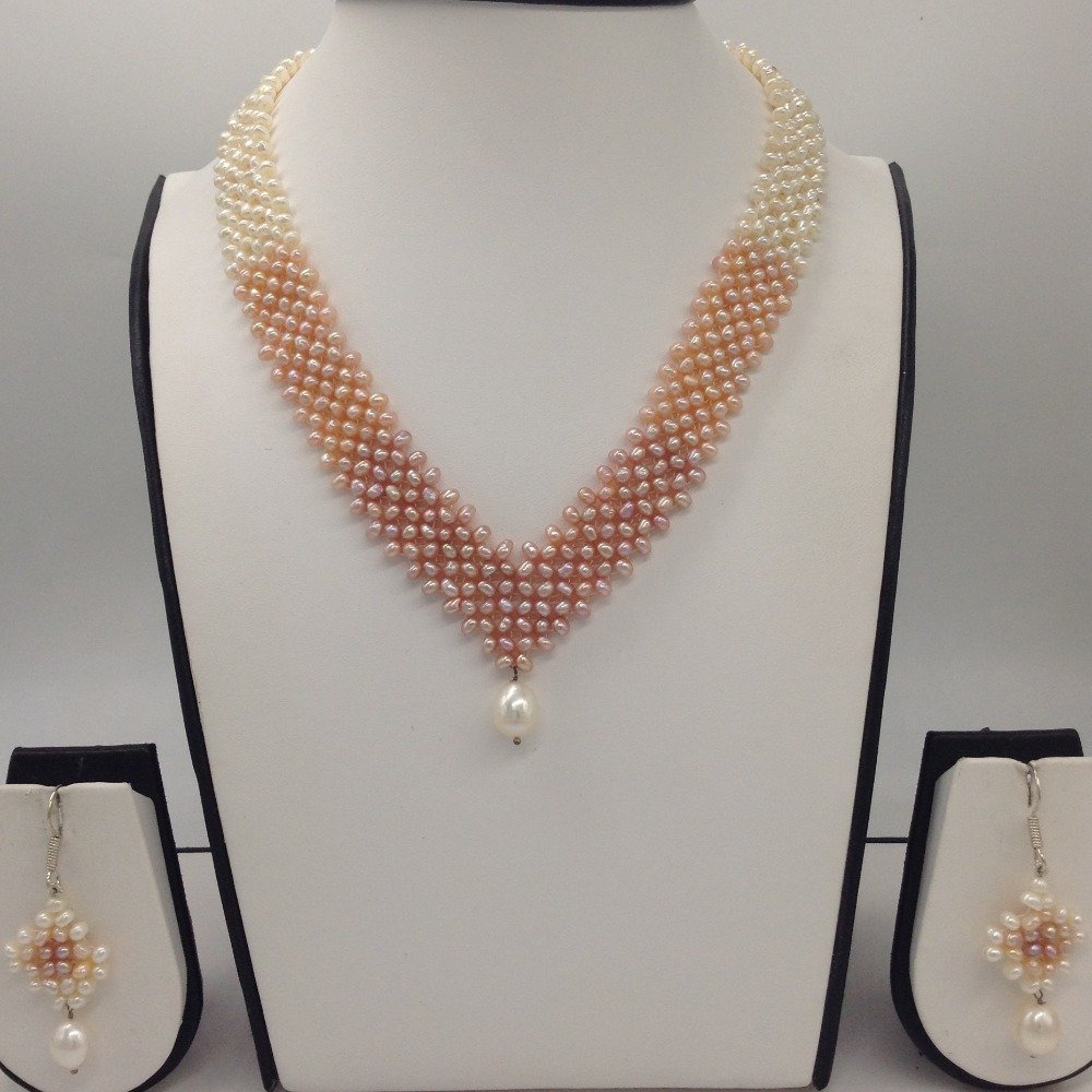 Multicolour Shaded Seed Pearls "V" ...