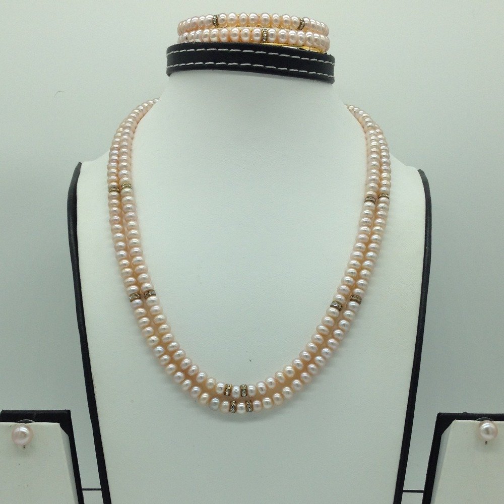 Freshwater Pink Flat 2 Lines Pearls...