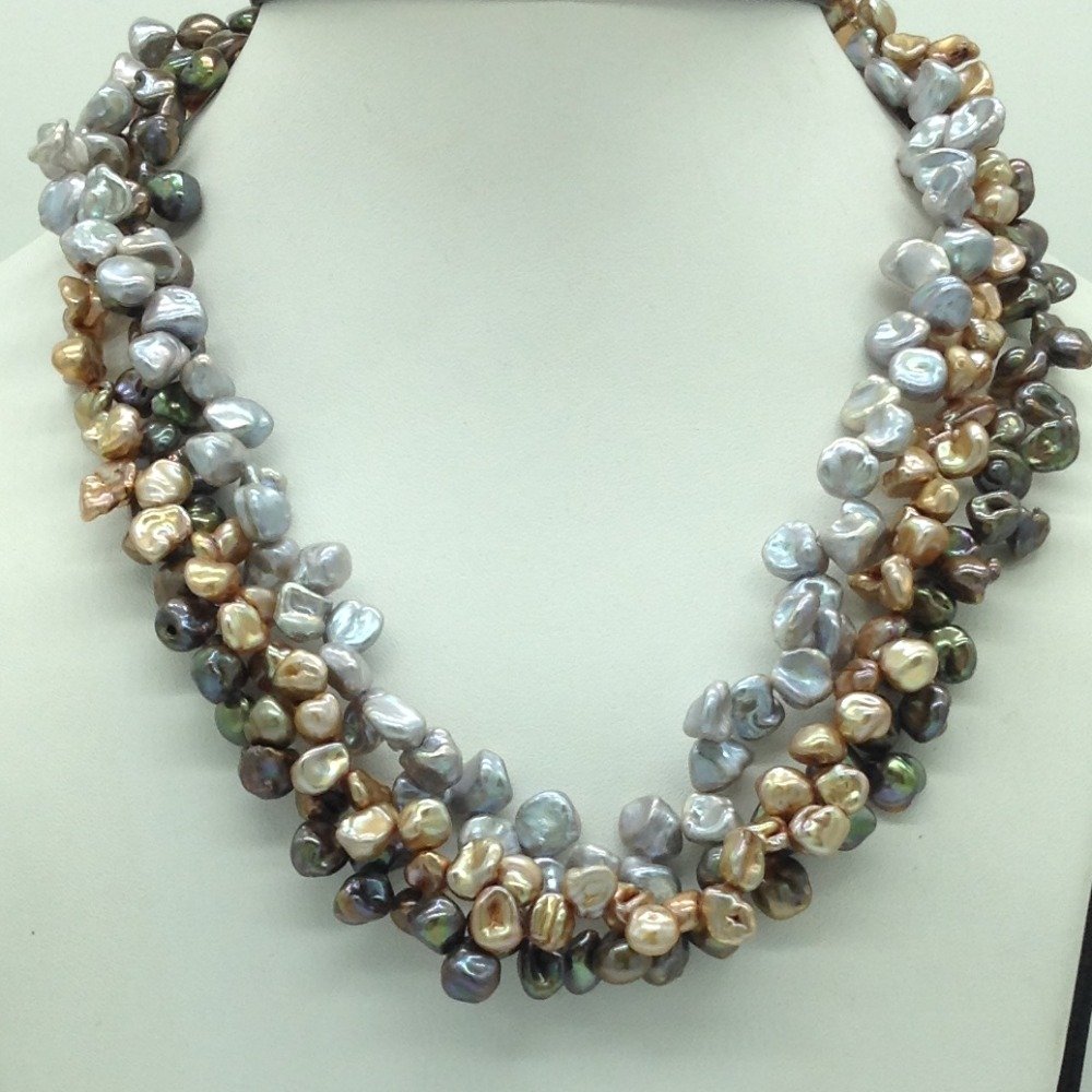 Multicolour kudkal pearls 3 layers...