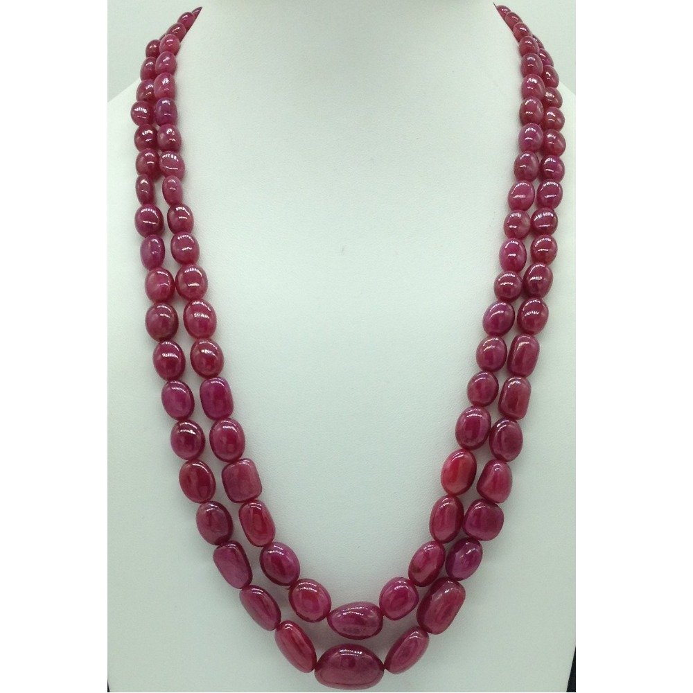 Natural Red Ruby Oval Aweja 2 Layer...