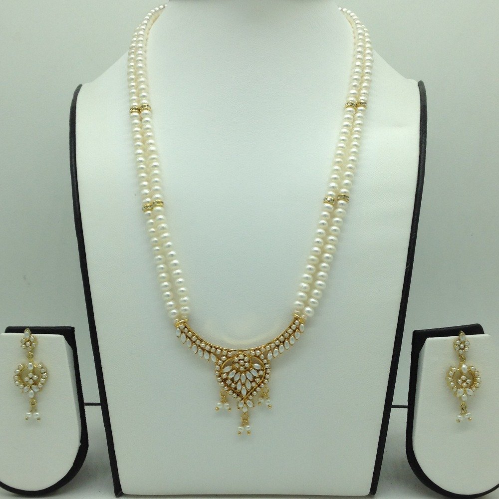 Pearls Pendent Set With 2 Line Flat...