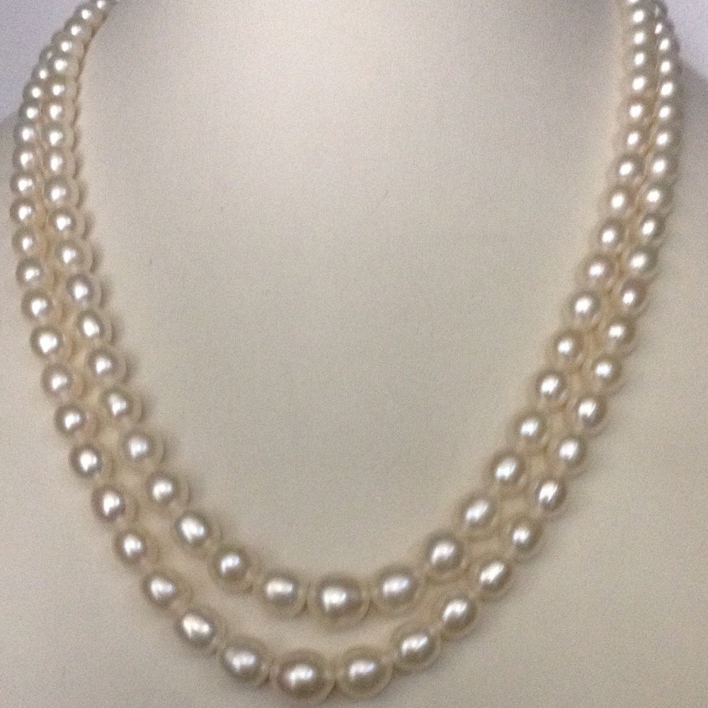 White Oval Graded Pearls Necklace 2...