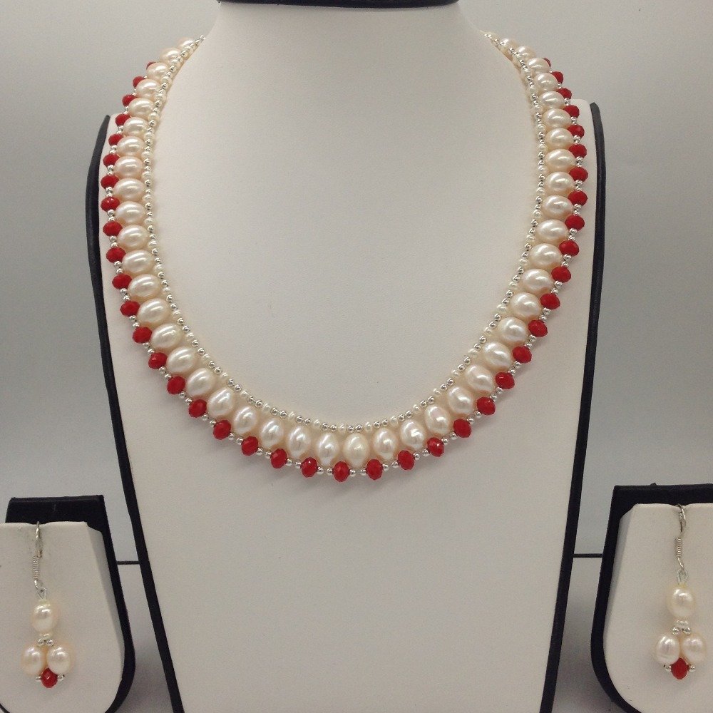 Freshwater White Oval Pearls and Co...
