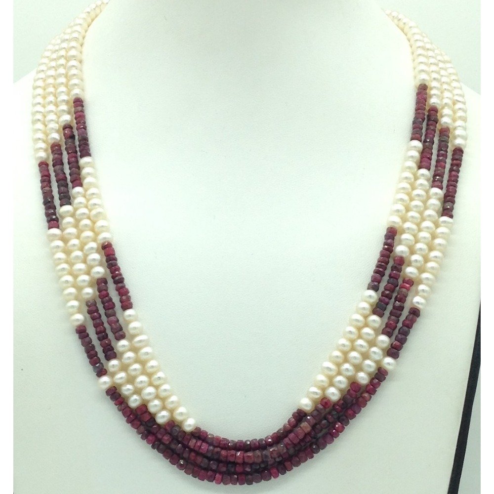 white flat pearls with red ruby4 la...