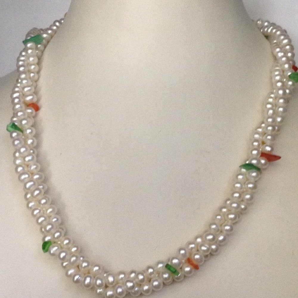 White Potato Pearls Necklace With S...