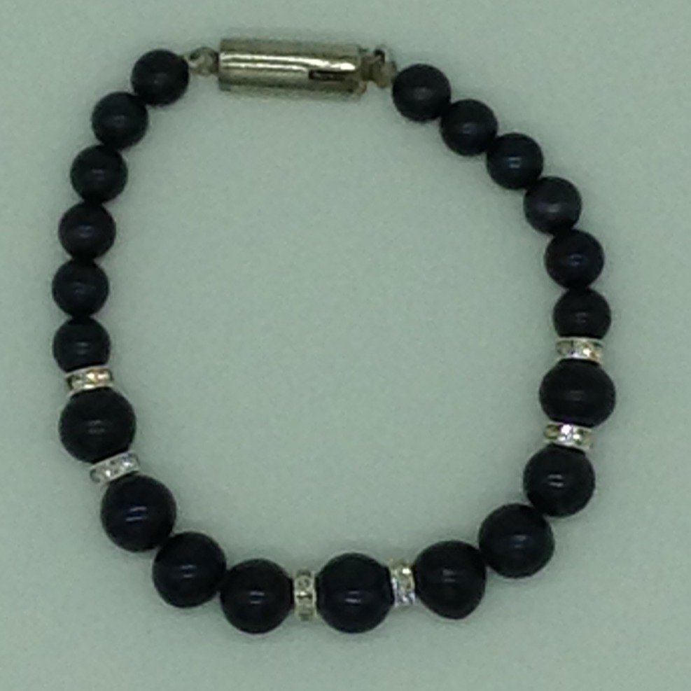 Black Round Graded Pearls With CZ C...