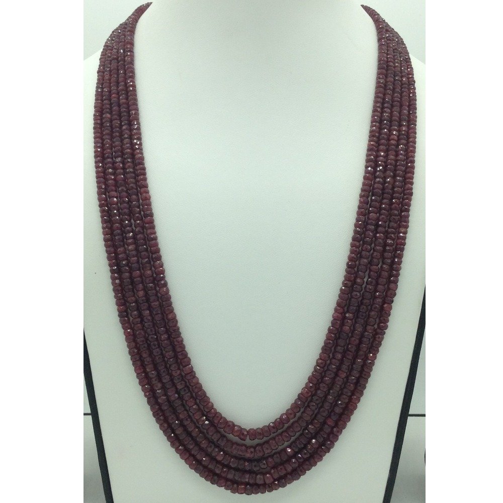 Natural Red Ruby Round Faceted 5 La...