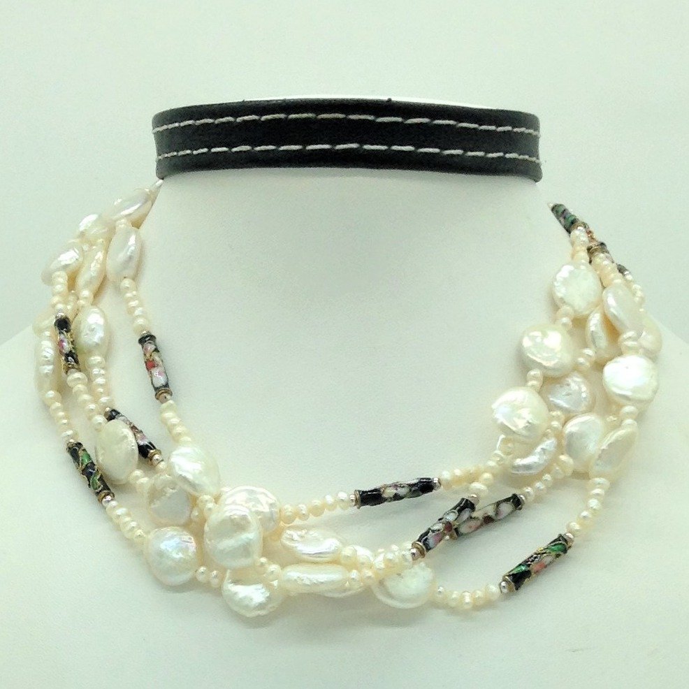 White Baroque And Seed Pearls Ename...